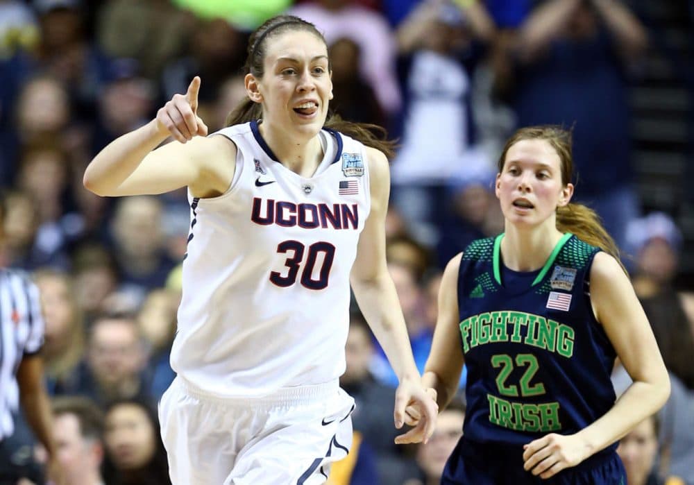 Breanna Stewart and UConn are odds-on favorites to win a fourth-straight NCAA title. Some have suggested that the Huskies are too good for the game.  (Andy Lyons/Getty Images)