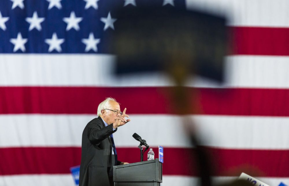 Democratic presidential candidate Bernie Sanders speaks at a campaign stop Saturday in Madison, Wisconsin. (Andy Manis/AP)