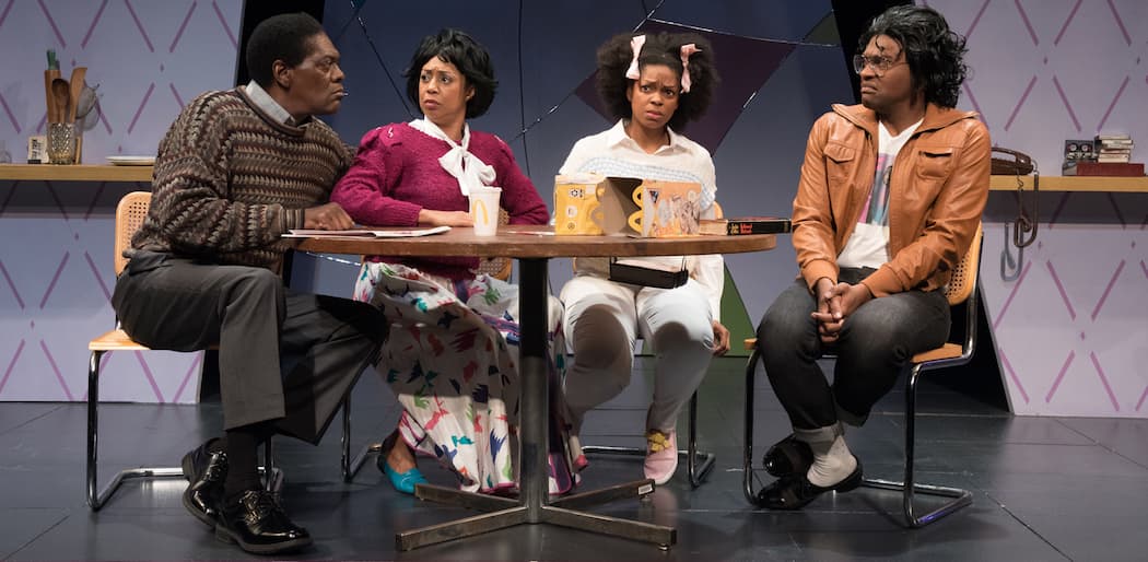 (L-R) Johnny Lee Davenport, Jackie Davis, Tiffany Nichole Greene and Maurice Emmanuel Parent in &quot;Bootycandy.&quot; (Courtesy Glenn Perry Photography/SpeakEasy Stage Company