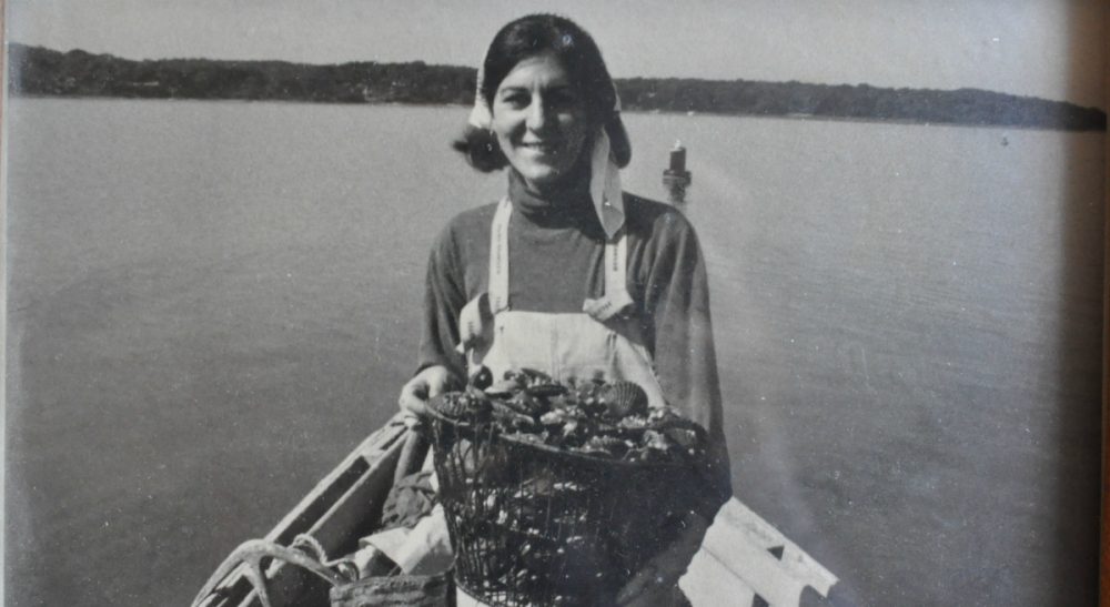 The author, bay scalloping in East Hampton in October, 1982. (Author/Courtesy, Francis Lester)