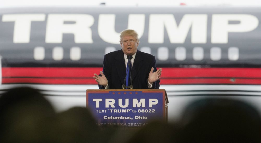 If Ted Cruz and Marco Rubio don't unite, writes John Sivolella, Donald Trump will likely be the nominee of what’s left of the GOP. In this photo, Trump speaks during a campaign stop at the Signature Flight Hangar at Port-Columbus International Airport, Tuesday, March 1, 2016, in Columbus, Ohio. (John Minchillo/AP)