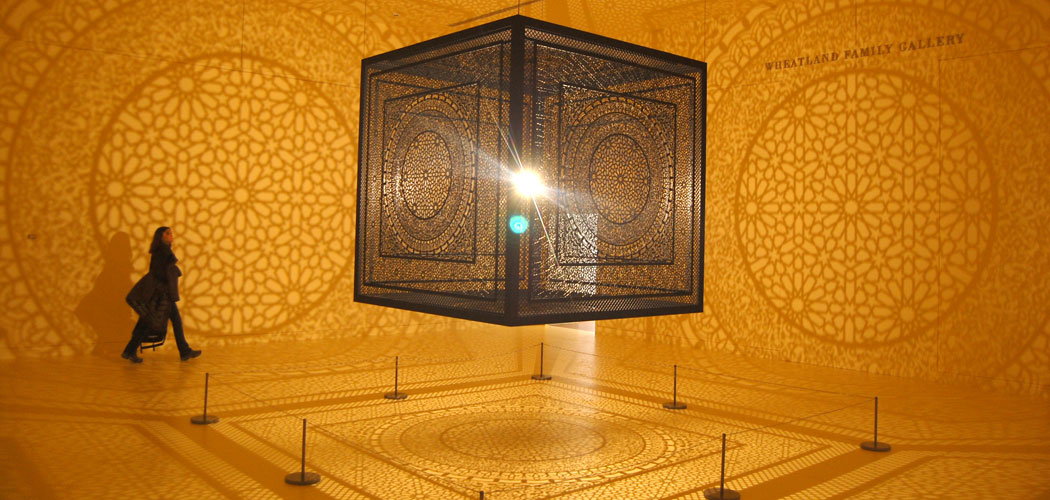 Anila Quayyum Agha's &quot;Intersections&quot; at the Peabody Essex Museum in Salem. (Greg Cook)