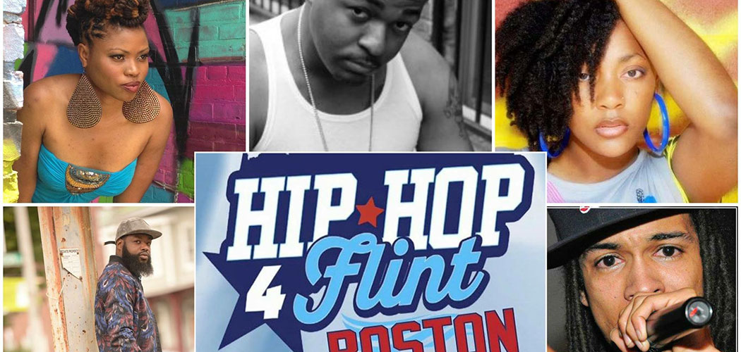 Hip Hop 4 Flint in Boston features (clockwise from top left): Natural Bliss, Daniel Laurent, Letia Larok, Raheem Jamal and Mark Merren. (Courtesy Hip Hop 4 Flint, Boston)