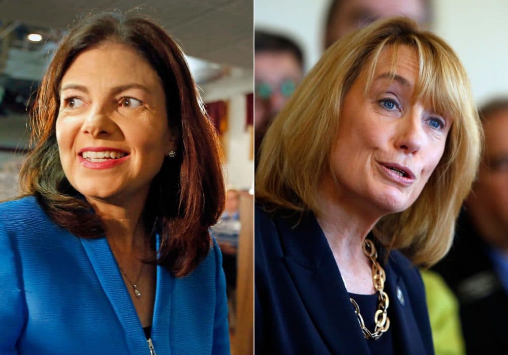 Democrats are hoping they can win control of the U.S. Senate, where Republicans hold a four-seat majority and face the challenge of defending 24 seats in November.
Among the key races is the contest in New Hampshire, where popular Republican Sen. Kelly Ayotte, left, faces a series of threats, including a challenge from popular Democratic Gov. Maggie Hassan, right. (AP photos)