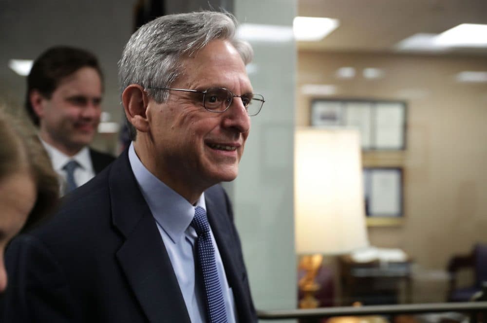 Supreme Court nominee Merrick Garland, chief judge of the D.C. Circuit Court, arrives for a meeting with U.S. Sen. Dianne Feinstein (D-CA) April 6, 2016 on Capitol Hill in Washington, D.C. Garland continued to place visits to Senate members after he was nominated by President Barack Obama to succeed the late Justice Antonin Scalia. (Alex Wong/Getty Images)