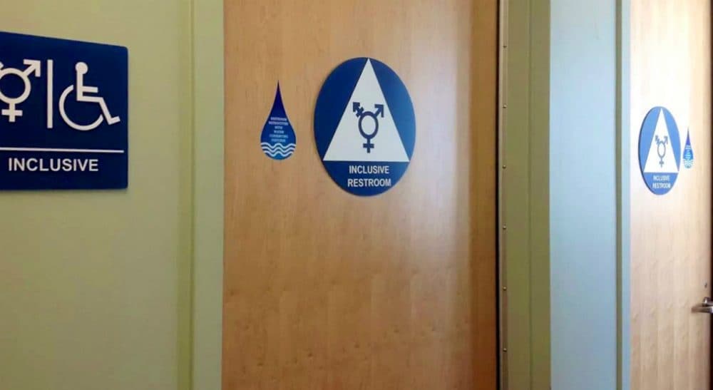 Taking the NBA and NCAA to task for their tepid response to the North Carolina law which limits the bathroom options for transgender people. Pictured: A gender neutral restroom at UC Irvine. (Serene Lau/flickr)
