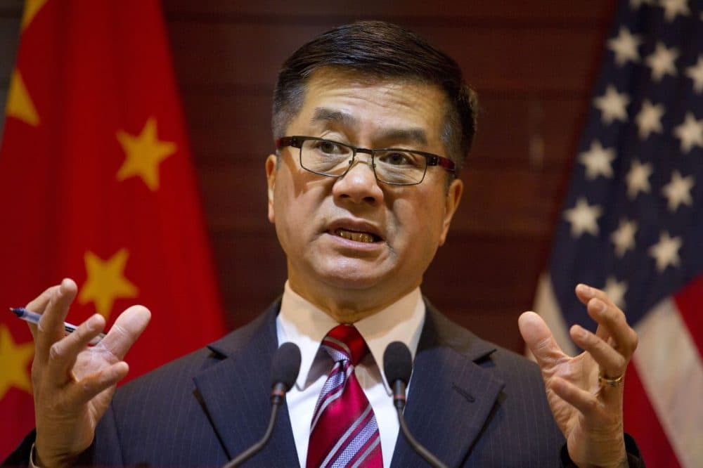 Outgoing U.S. ambassador to China Gary Locke speaks during a farewell news conference at the U.S. embassy February 27, 2014 in Beijing, China. Locke was the first Chinese-American ambassador to Beijing who presided over a huge growth in economic ties and an increase in Chinese visitors to the U.S.  (Ng Han Guan/Getty Images)