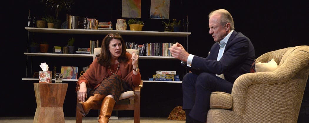 Maureen Keiller and Will Lyman in the Israeli Stage production of &quot;Oh God.&quot; (Courtesy Paul Marotta)