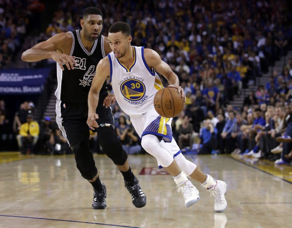Steph Curry and the Warriors' won the regular season series with the Spurs. Will it be more of the same if these two sides meet in the Western Conference Finals? We'll just have to wait and see. (Marcio Jose Sanchez/AP)