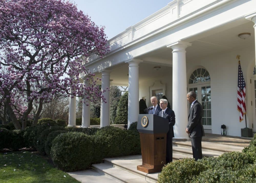 US Supreme Court nominee Judge Merrick Garland speaks after being nominated by US President Barack Obama in the Rose Garden of the White House in Washington, DC, March 16, 2016.
(Saul Loeb/AFP/Getty Images)