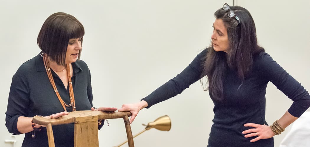 Eve Ensler talking with A.R.T. artistic director Diane Paulus in a rehearsal for her show, &quot;In the Body of the World.&quot; (Courtesy Ashley Garrett/A.R.T.)