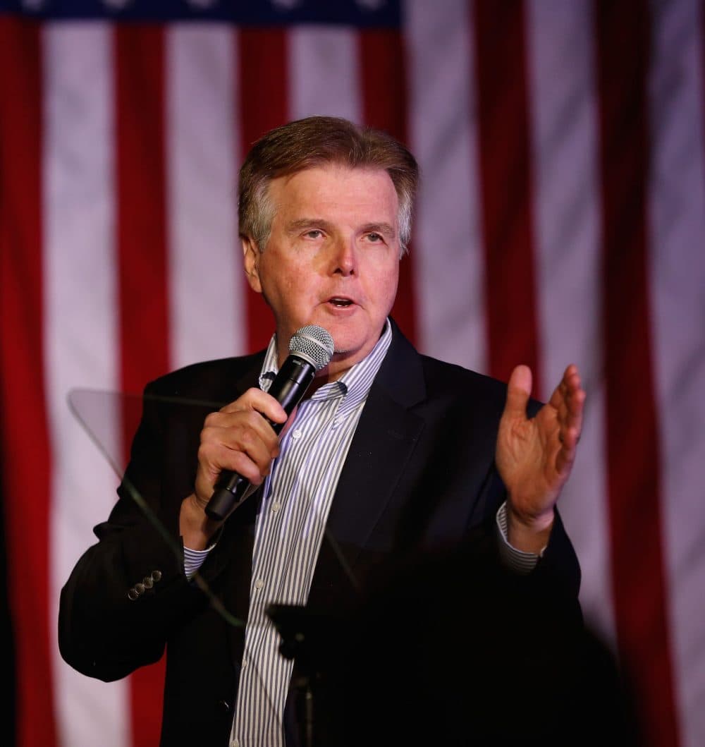 Texas Lt. Govenor Dan Patrick speaks at a watch party for Republican presidential candidate Sen. Ted Cruz (R-TX) on March 15, 2016 in Houston, Texas. (Bob Levey/Getty Images)