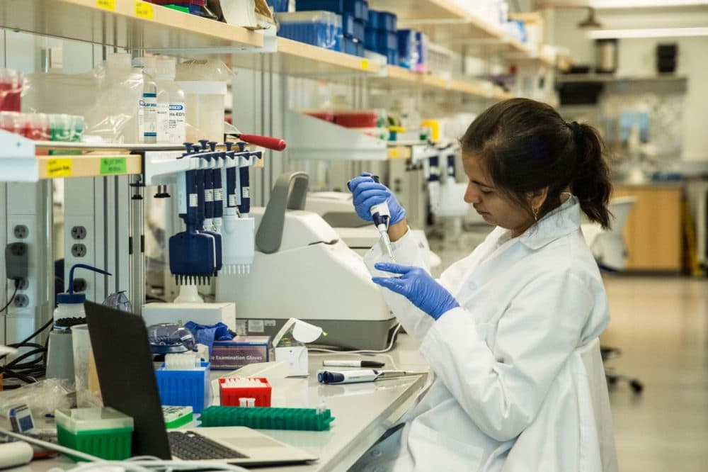Research technicians prepare DNA samples to be sequenced in the production lab of the New York Genome Center on September 19, 2013 in New York City. (Andrew Burton/Getty Images)