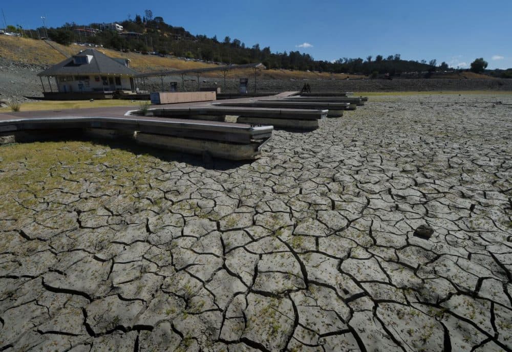 Boat docks sit empty on dry land, as Folsom Lake reservoir near Sacramento stands at only 18 percent capacity, as the severe drought continues in California on September 17, 2015.  California has recently announced sweeping statewide water restrictions for the first time in history in order to combat the region's devastating drought, the worst since records began.          (Mark Ralston /AFP/Getty Images)