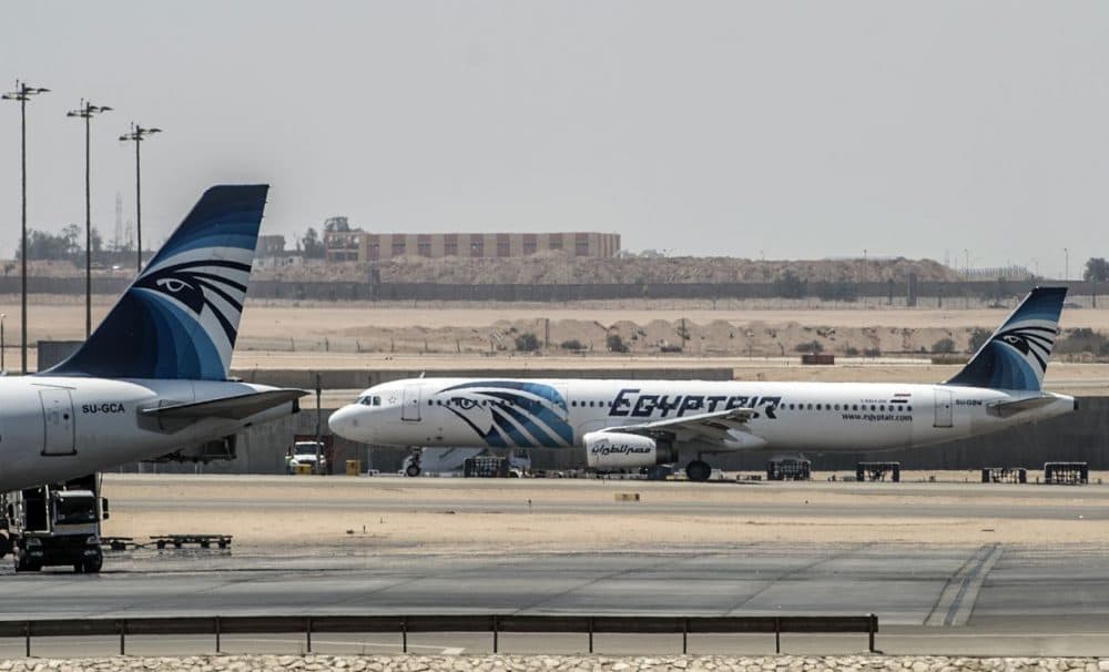 EgyptAir planes are seen on the tarmac at Cairo international airport on May 19, 2016 after an EgyptAir flight from Paris to Cairo crashed into the Mediterranean on with 66 people on board, prompting an investigation into whether it was mechanical failure or a bomb.
Egypt's aviation minister said he could not rule out that an attack or a technical failure brought down the plane. (KHALED DESOUKI/AFP/Getty Images).