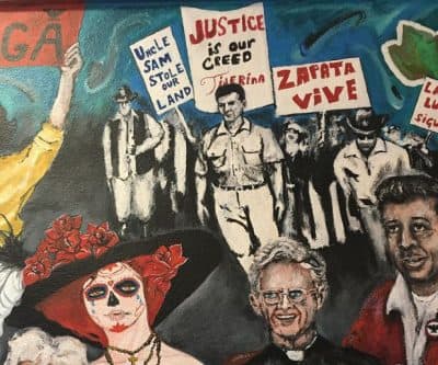 This mural is inside the Texas Civil Right Project's office in El Paso, Texas. The mural recalls notable figures who symbolize the struggle for economic, political and social equality.
(Photo/Lorne Matalon)