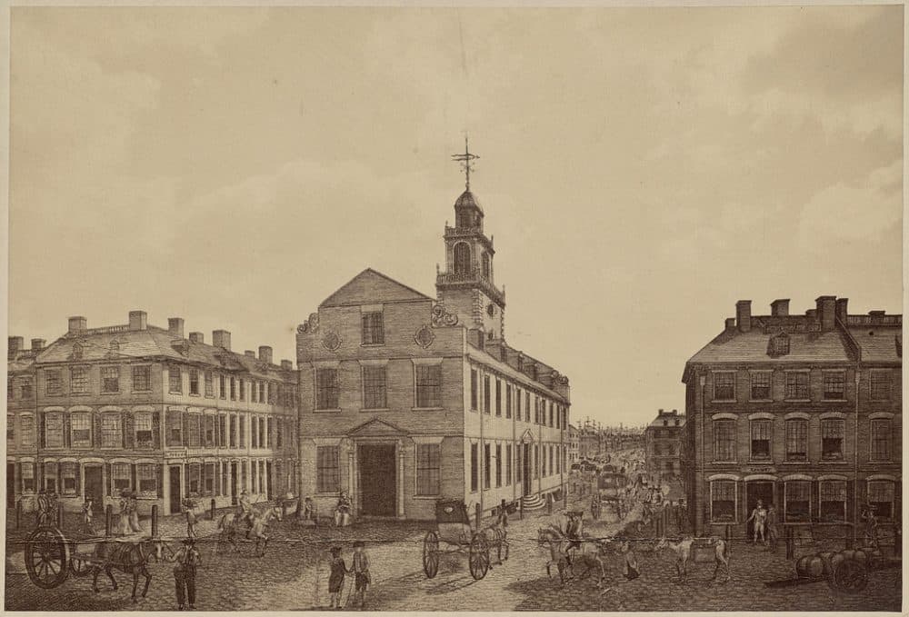 Boston's Old State House in 1793. (Boston Public Library/Flickr)