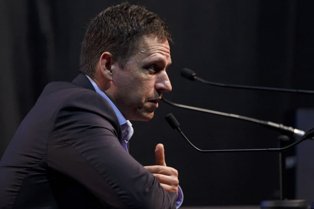 Peter Thiel, co-founder of PayPal attends a press conference at the 2014 Web Summit on November 6, 2014 in Dublin, Ireland.  (Tristan Fewings/Getty Images)