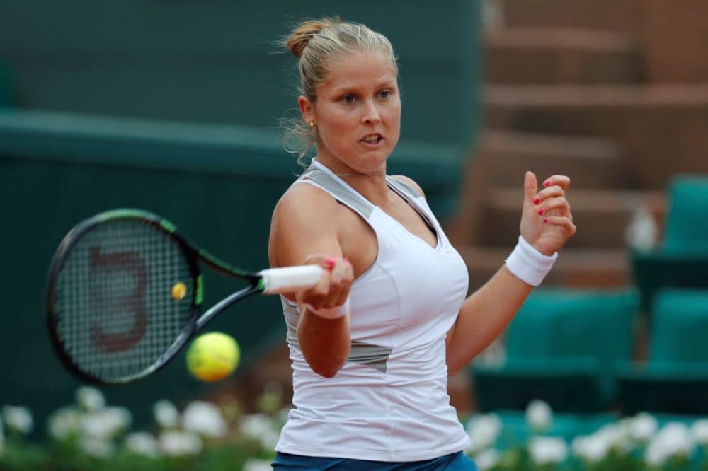 US player Shelby Rogers returns the ball to Romania's Irina Begu during their women's fourth round match at the Roland Garros 2016 French Tennis Open in Paris on May 29, 2016. (THOMAS SAMSON/AFP/Getty Images)