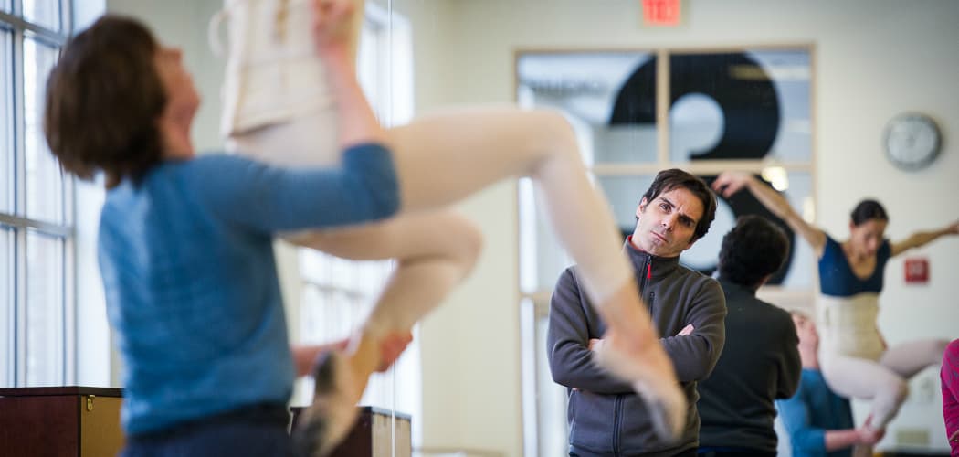 Yury Yanowsky in rehearsal with Boston Ballet. (Courtesy of Christopher Duggan/Boston Ballet)