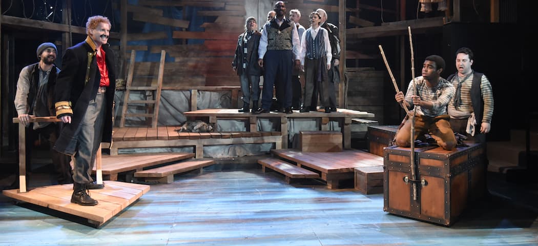 The ensemble of &quot;Peter and the Starcatcher.&quot; (Courtesy Glenn Perry/Lyric Stage Company of Boston)