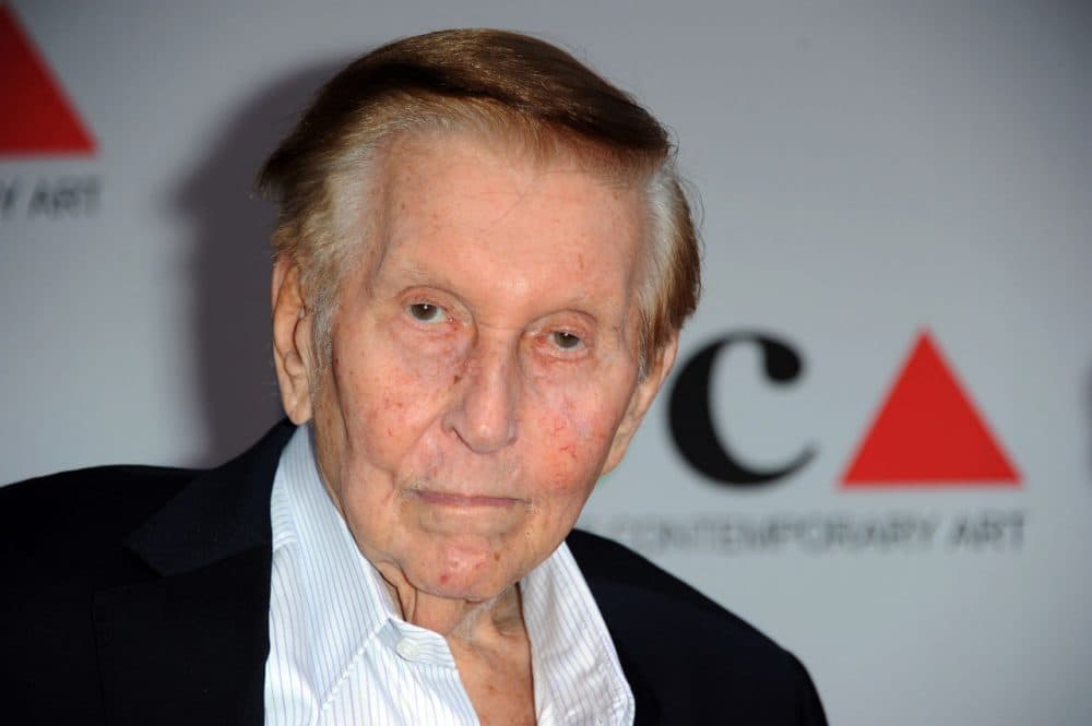 Media mogul Sumner Redstone arrives at the 2013 MOCA Gala celebrating the opening of the Urs Fischer exhibition at MOCA, in Los Angeles. (Photo by Richard Shotwell/Invision/AP, File)