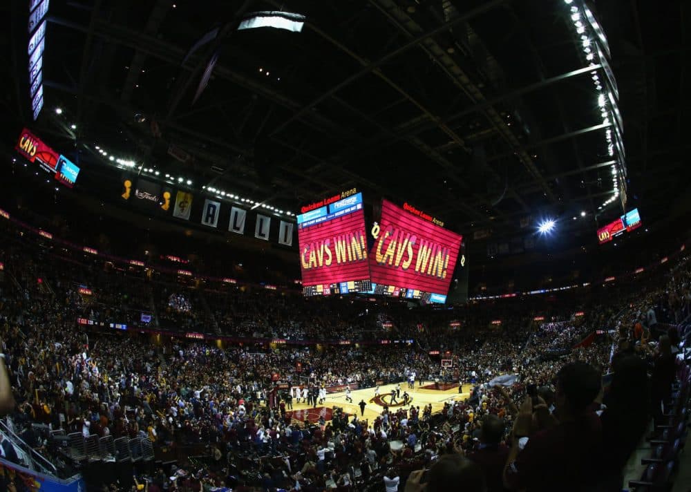 A general view after the Cleveland Cavaliers defeated the Golden State Warriors 120-90 in Game 3 of the 2016 NBA Finals at Quicken Loans Arena on June 8, 2016 in Cleveland, Ohio. (Ronald Martinez/Getty Images)