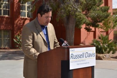 Russell Davis is running for a position on the school board in Nevada's Clark County. Among the tenets of his platform are mandatory personal finance classes, nutrition education... and a ban on high school football.