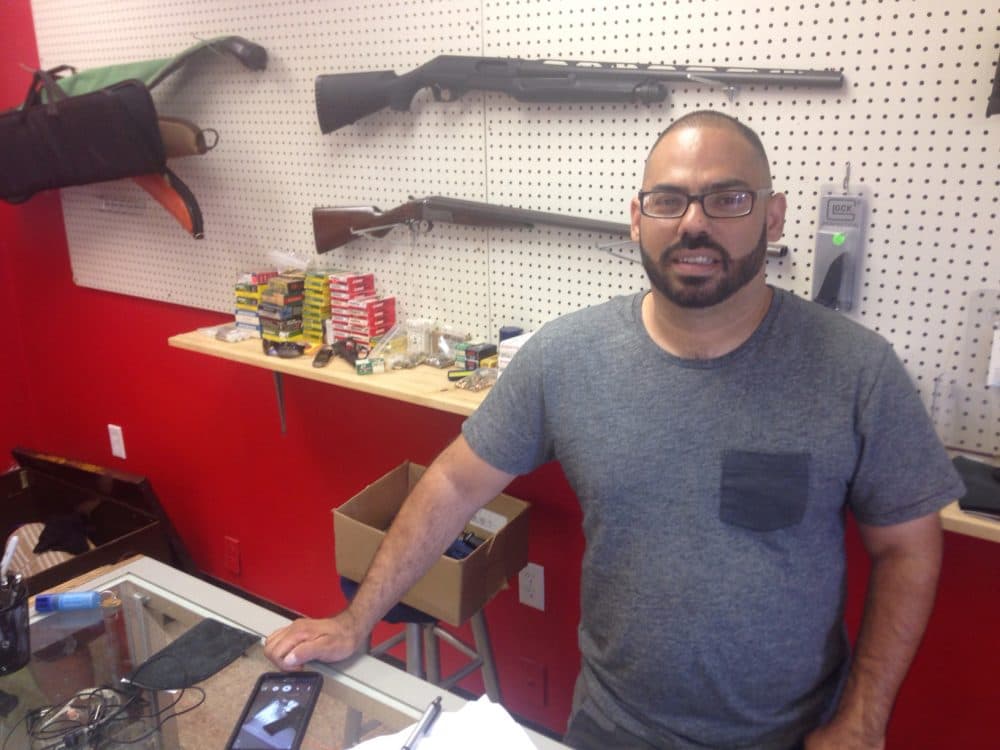 Mark Villafane, owner of the Guns N Ammo Academy in Winter Park, Florida. (Peter O'Dowd/Here & Now)