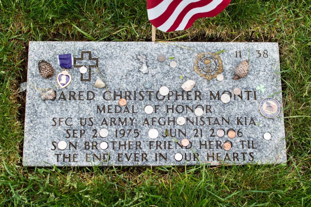 Jared Monti’s grave at the Massachusetts National Cemetary on Cape Cod. (Courtesy/Casey Ashlock)