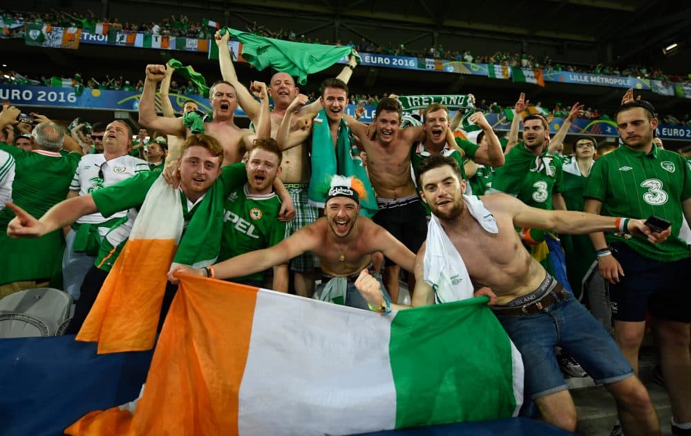 Ireland supporters' good-natured tomfoolery happily contrasts the nasty hooliganism that has marred Euro 2016. (Mike Hewitt/Getty Images)