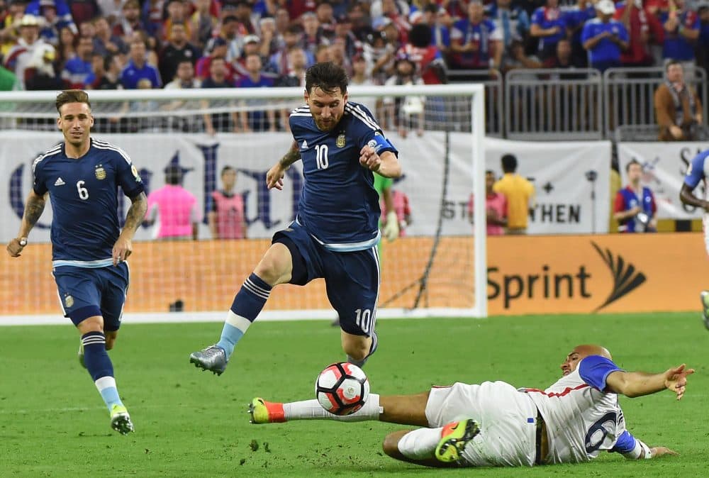 Lionel Messi and Argentina crushed the United States 4-0 in the semifinals of Copa America. (Mark Ralston/AFP/Getty Images)