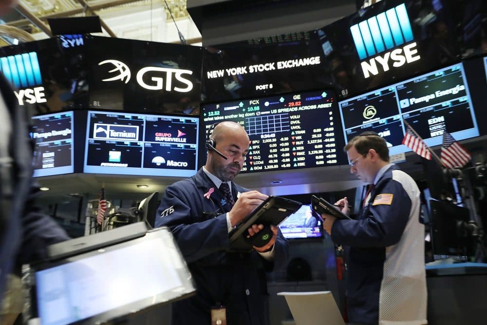 Traders work on the floor of the New York Stock Exchange (NYSE) on June 27, 2016 in New York City. Markets around the globe continue to react negatively to the news that Britain has voted to leave the European Union. The Dow Jones industrial average was down over 200 points in morning trading.  (Spencer Platt/Getty Images)