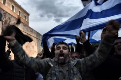 Farmers demonstrate outside the Greek parliament during a protest against pension reform and tax issues, on February 12, 2016.
Fears that Greece will exit the eurozone, a &quot;Grexit&quot;, could revive if Greek authorities do not come up with &quot;credible&quot; reforms, notably on pensions, a senior IMF official said February 11. (ARIS MESSINIS/AFP/Getty Images)