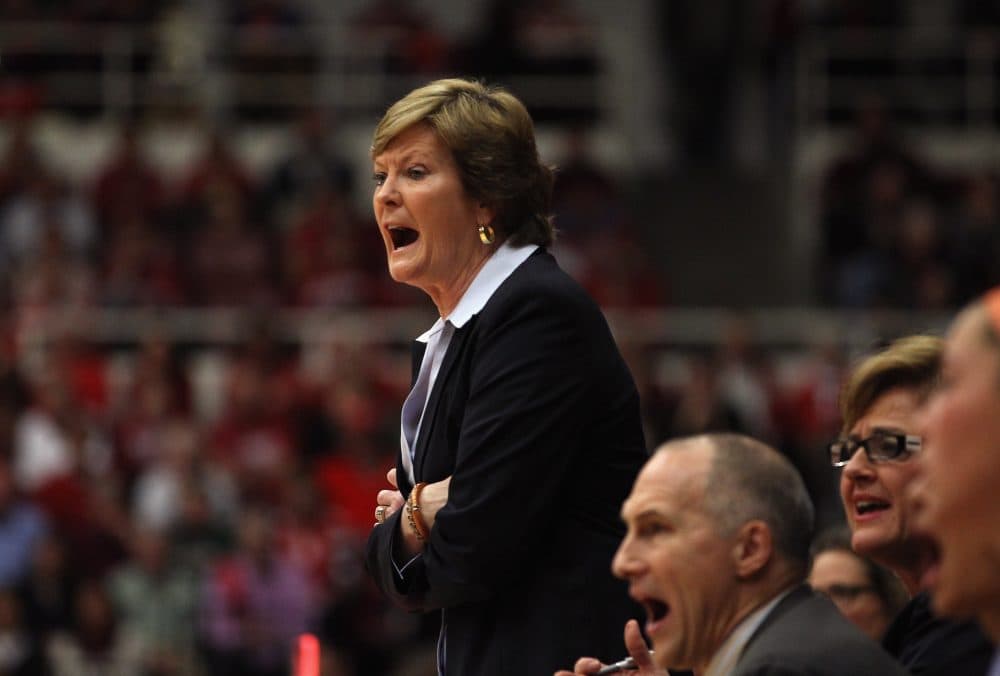 Tennessee Lady Volunteers head coach Pat Summitt shouts to her team during their game against the Stanford Cardinal at Maples Pavilion on December 20, 2011 in Palo Alto, California. (Ezra Shaw/Getty Images)