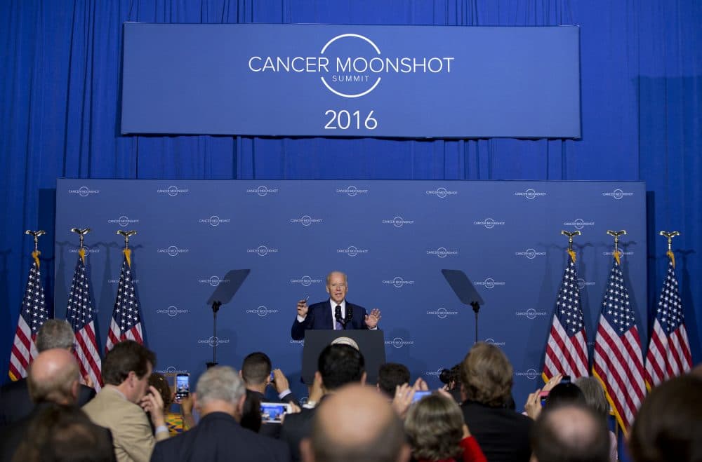 Vice President Joe Biden speaks at the Cancer Moonshot Summit at Howard University in Washington, Wednesday, June 29, 2016. Biden is trying to bolster efforts to cure cancer at this summit focusing on research and innovative trials. (Carolyn Kaster/AP)