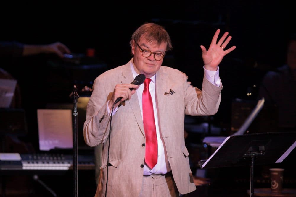 Garrison Keillor during the Tanglewood live broadcast of &quot;A Prairie Home Companion&quot; on June 25, 2016. (Courtesy of Hilary Scott)