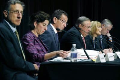 The six New England governors met to discuss strategies to deal with the opioid addiction problem in all their states. (Michael Dwyer/AP)