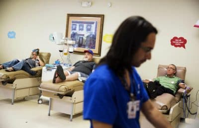 The One Blood center took roughly 250 donations within the first 24 hours after the Orlando shooting. (David Goldman/AP)