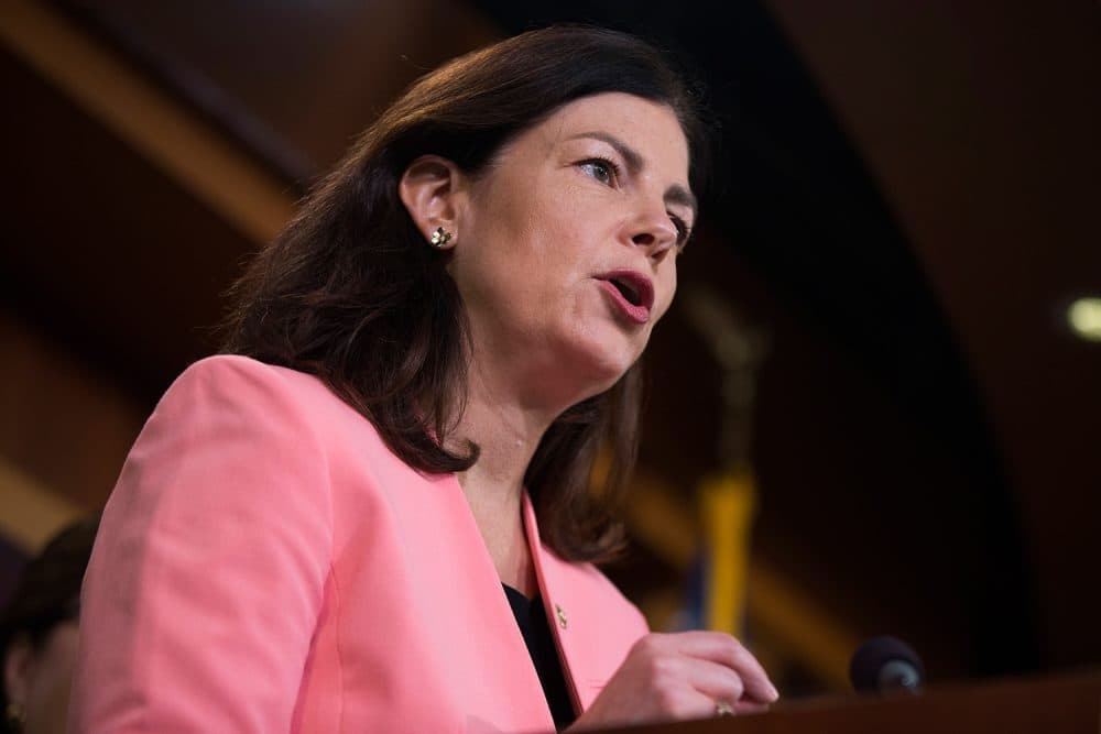 Sen. Kelly Ayotte, R-N.H. speaks during a news conference on Capitol Hill on June 21. (Evan Vucci/AP)