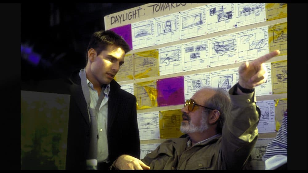 Tom Cruise and Brian De Palma on set of &quot;Mission: Impossible.&quot; (Courtesy A24)