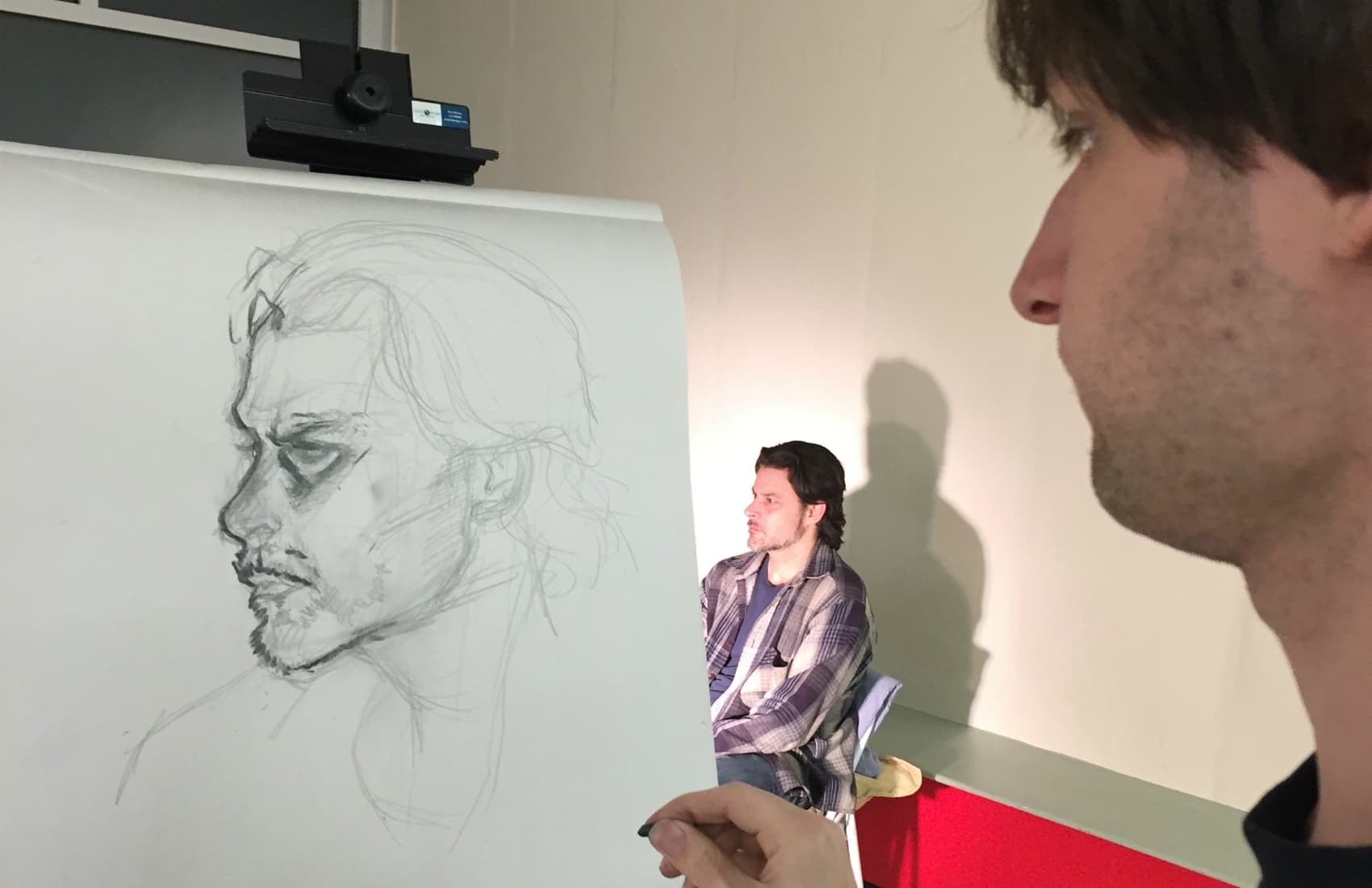 Student Ben Goodwin sketches model Ernesto Brosa in the author's figure-drawing class, taught through Harvard University's Office for the Arts. (Heddi Vaughan Siebel/Courtesy)