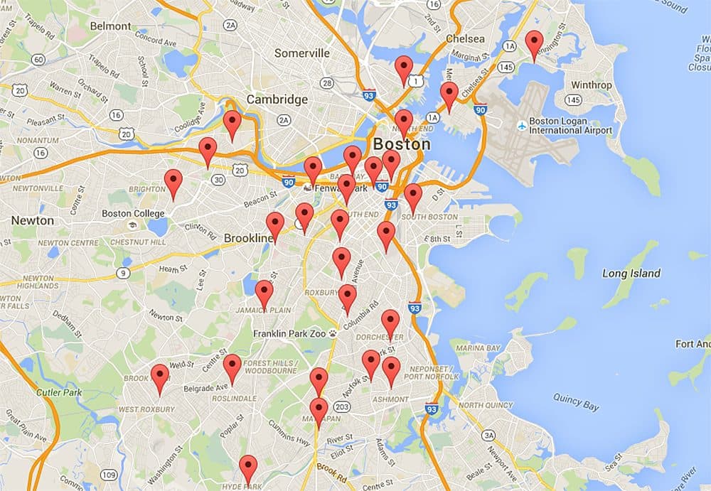 Proposed early voting sites in Boston (Courtesy of the city of Boston)