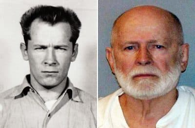 James &quot;Whitey&quot; Bulger is seen in two booking photos, decades apart -- 1959 and after his capture in 2011. The convicted mobster and murderer died in prison in 2018. (U.S. Marshals Service)