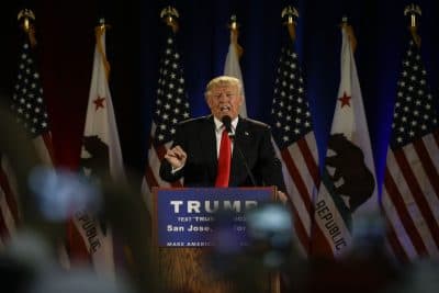 Republican presidential candidate Donald Trump speaks during a rally, Thursday, June 2, 2016, in San Jose, Calif. (AP Photo/Jae C. Hong)