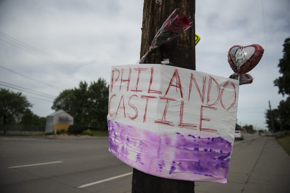 A memorial left for Philando Castile following the police shooting death of a black man on July 7, 2016 in St. Paul, Minnesota. (Stephen Maturen/Getty Images)