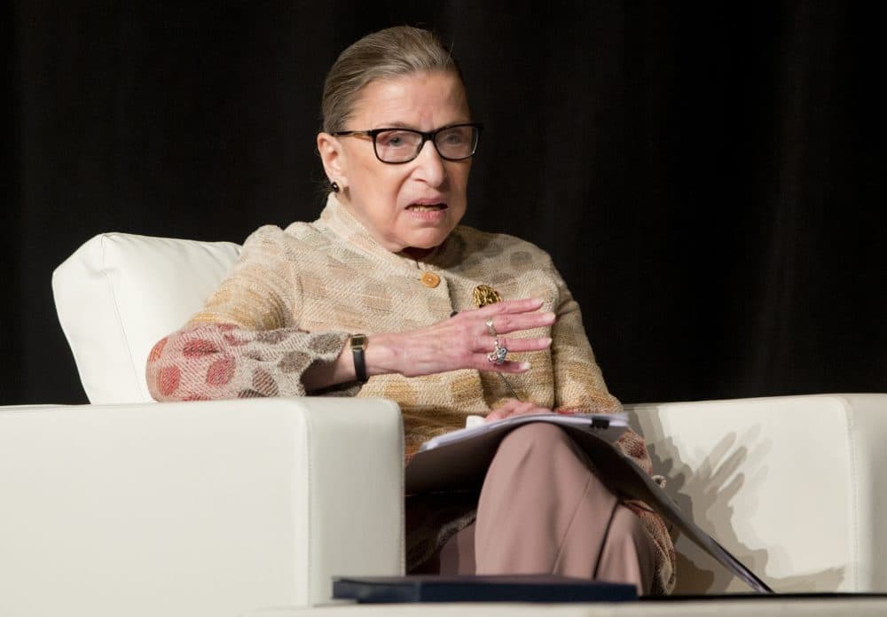 Supreme Court Justice Ruth Bader Ginsburg takes part in a conference in Saratoga Springs, N.Y. on May 26, 2016. (Mike Groll/AP)