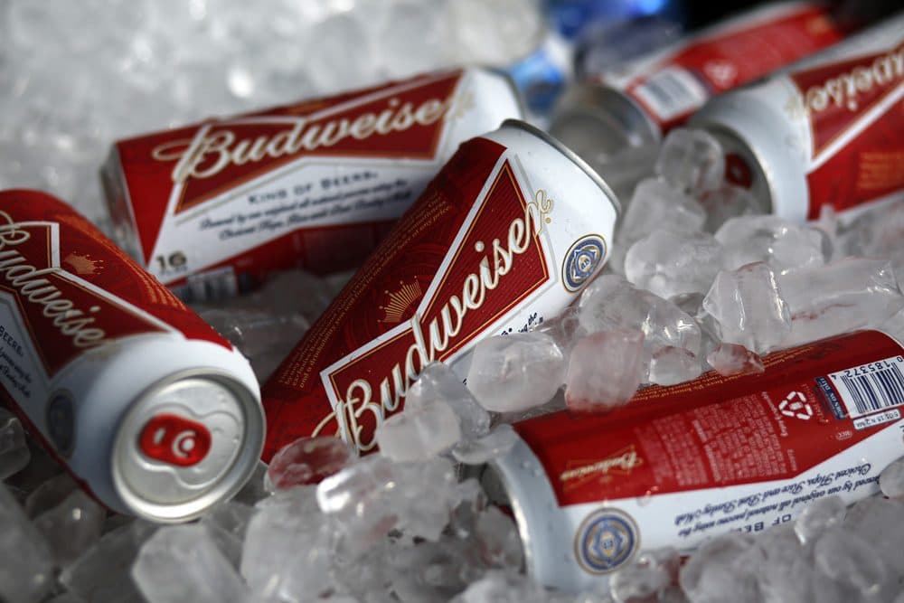 Budweiser beer cans are seen at a concession stand at McKechnie Field in Bradenton, Florida. (Gene J. Puskar/AP)