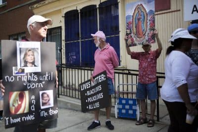 The Pro-Life Coalition of Pennsylvania holds a &quot;Mercy Witness For Life&quot; rally on July 23, 2016 outside of the former site of Dr. Kermit Gosnell's closed abortion clinic in Philadelphia, Pennsylvania. Three years ago, Dr. Gosnell was convicted of the first-degree murder of three infants, the involuntary manslaughter of his patient Karnamaya Mongar, and other felony counts. (Jessica Kourkounis/Getty Images)