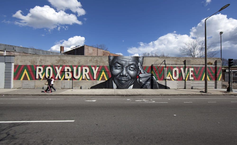 “Roxbury Love” mural on Warren Street, Boston. (Joe Difazio for WBUR)